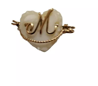 Vintage Mother Of Pearl Shell Pin/Brooch With The Letter M On It • $16.95