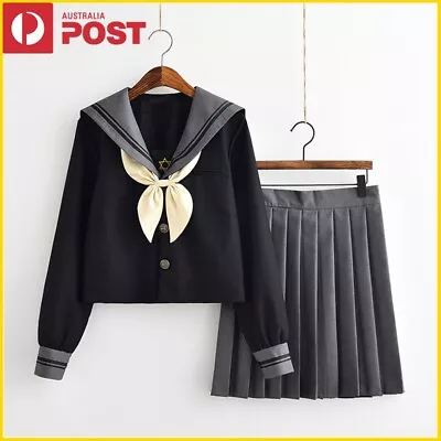 Japanese High School Girls JK Uniform Sailor Black Star Skirt Cosplay Costume • $56.99