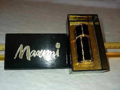 Vintage Coty Masumi Perfume Ltd Ed Enamel Black Gold Bamboo Travel Bottle W/Box • $122.99