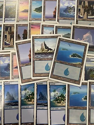 MTG Basic Land Pack - 25 White Border Basic Islands • $3.99