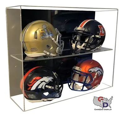 ACRYLIC WALL MOUNT FOOTBALL 4 Mini Helmet DISPLAY CASE UV HOLDER GameDay Display • $100.50