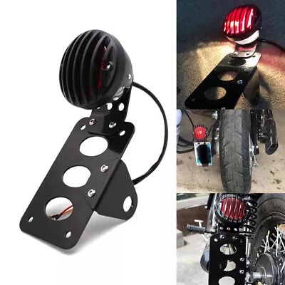 LED Motorcycle Rear Brake License Plate Tail Light 12V For Bobber Cafe Racer • $54.99