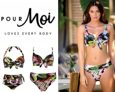 Pour Moi Orchid Luxe Underwired Bikini Top Padded Top Control Or Fold Brief • £19.80