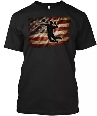 Mens Volleyball Flag Amz T-Shirt Made In The USA Size S To 5XL • $22.87
