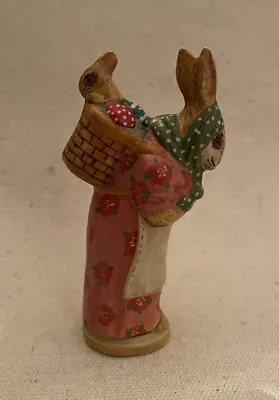 $169 • Buy Ltd  Ed Vaillancourt Folk Art - Mamma Bunny Carrying Baby Bunny Chalkware  Usa