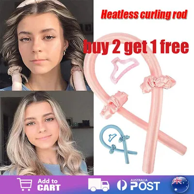 $11.99 • Buy Heatless Curling Rod Headband Silk Curling Ribbon Hair Rollers Lazy Curler Set
