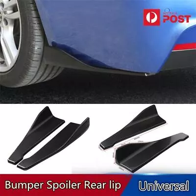 2x Universal Car Rear Bumper Spoiler Lip Diffuser Glossy Black Skirt Extension • $21.59