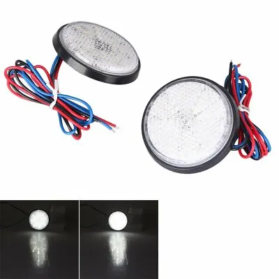 2x White 24LED Round Reflectors Tail Brake Stop Marker Light Lamp Motorcycle ATV • $5.78