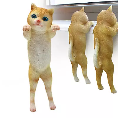 Cartoon Kitten Ornaments Cat Resin Sculpture Hangings Statue Home Garden Decors • $17.19