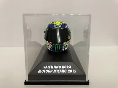 Minichamps Valentino Rossi Model AGV Helmet 1/8 MOTOGP MISANO 2015 Yamaha M1 • £133.97