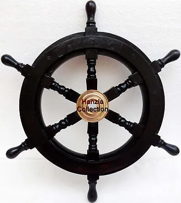 18  Ships Wheel ~ Wooden Boat Ship Steering ~ Pirate Captain ~ Nautical Maritime • $39.14