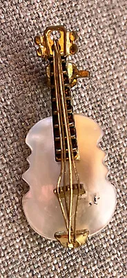 Vintage Violin Mother Of Pearl Brooch Pin For  Music Lover • $6.99