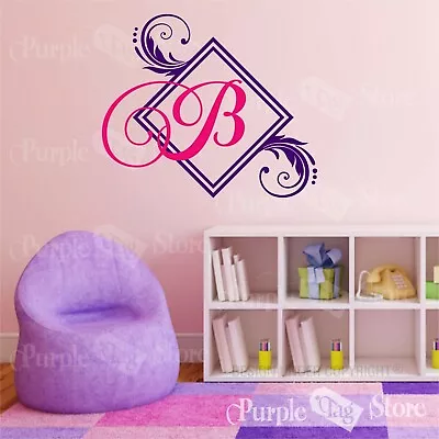 Monogram Initial Personalized Custom Frame Vinyl Wall Decal Sticker Decor • $20.99