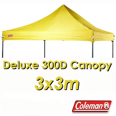 $99.95 • Buy COLEMAN DELUXE 3x3m YELLOW GAZEBO CANOPY ROOF REPLACEMENT COVER TOP FITS OZTRAIL