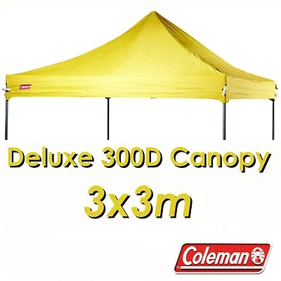 COLEMAN DELUXE 3x3m YELLOW GAZEBO CANOPY ROOF REPLACEMENT COVER TOP FITS OZTRAIL • $89.95