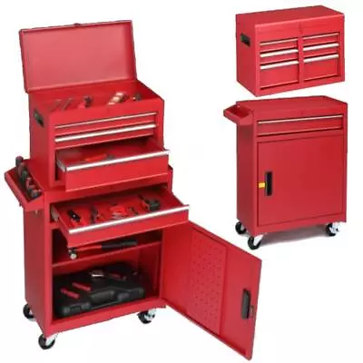 Tool Chest Tool Box Rolling Tool Storage Cabinet With 4 Drawers And Wheels Red • $109.99