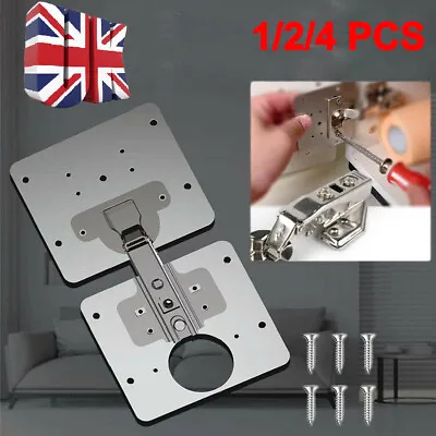 UK Cabinet Hinge Repair Plate W/6 Home Mounting Closet Door Repair Kit Screws • £7.49