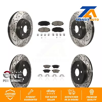 Front Rear Drill Slot Brake Rotor Ceramic Pad Kit For Toyota Corolla Matrix Vibe • $169.62