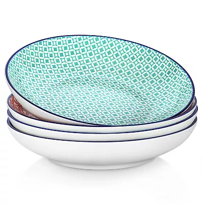 Vancasso MACARON Pasta Bowl Set Of 4 Porcelain Salad Bowl 34OZ Larg Serving Bowl • £21.24