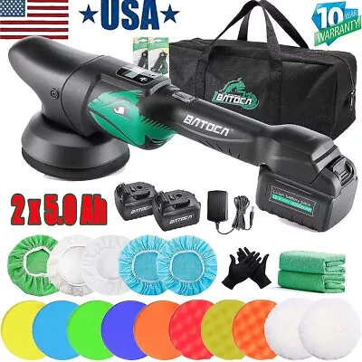 Dual Action Cordless Car Polisher Buffer DA Polishing Machine Kit 2PCS Batteries • $110.99