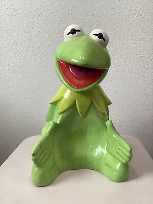 Muppets Disney KERMIT THE FROG COOKIE JAR Treasure Craft Jim Henson • $49.99