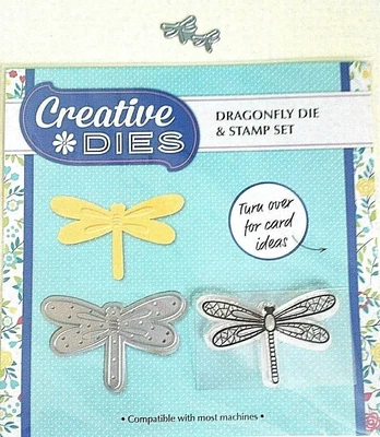 £9.99 • Buy Creative Dies Dragonfly Die & Stamp Set + Tattered Lace 2 Mini Dragonflies DIE