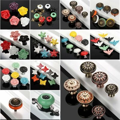 $4.95 • Buy New Ceramic Door Handles Cabinet Knobs Cupboard Drawer Pull Furniture Hardware