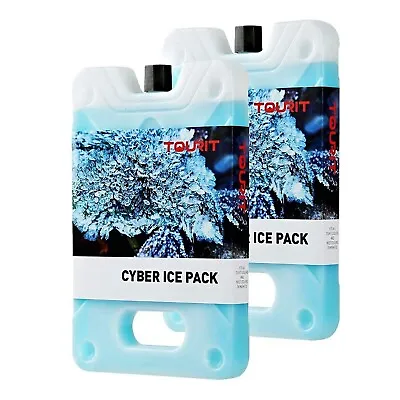 2 TOURIT Ice Packs Coolers Reusable Freezer Packs 5.5x8.75  For Lunch Bags/Boxes • £7.99