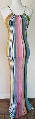 Missoni Metallic Striped Halter Metallic Maxi Dress Or Coverup Size IT/44 US/8 • $595