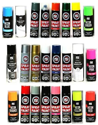 New Spray Paint Can Gloss Matt Varnish Primer Metallic DIY Multi-Purpose Aerosol • £4.99