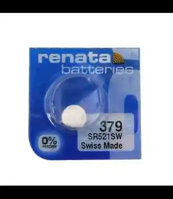 Renata 379 1.55v Watch Cell Batteries SR521SW Mercury Free Silver Oxide • £2.98