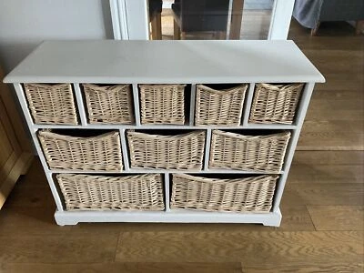 £89.99 • Buy Newport 10 Drawer Merchants Chest With Wicker Baskets. Excellent Condition