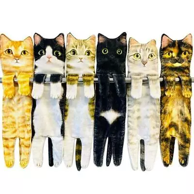 £9.50 • Buy Funny Hand Towels For Bathroom Kitchen Cute Cat Decor Absorbent Soft Towels M8S3