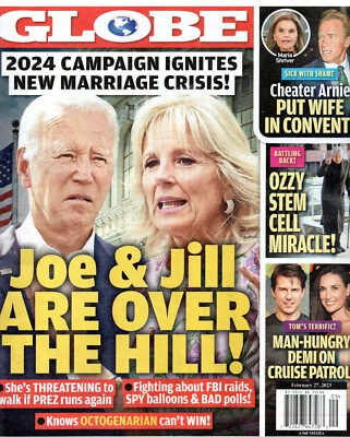 £16.12 • Buy GLOBE Magazine Feb. 27 2023 Joe Jill Biden Arnold Schwarzenegger Ozzy Osbourne
