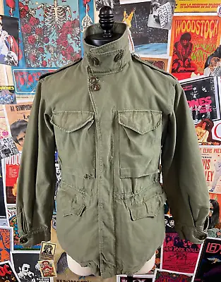 Vintage 1940s WWII Olive Drab M-1943 M43 370-E 34R Combat Field Jacket • $240