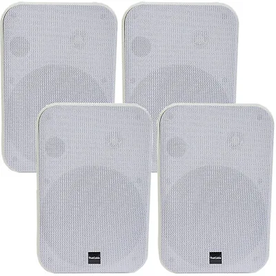 4x 6.5” 200W Moisture Resistant Stereo Loud Speakers 8Ohm White Wall Mounted • £157.49