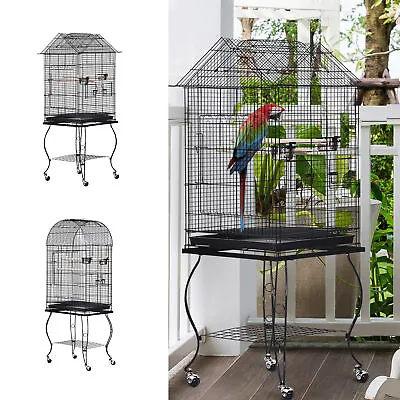 Large Bird Cage Pet Aviary Parrot Macaw Cockatiel Finch Feeding Stand Perch Home • £62.99