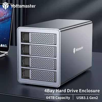 Yottamaster 4 Bay USB 3.0 Type B Hard Drive Enclosure For 2.5  3.5  SATA HDD 64T • $214.69