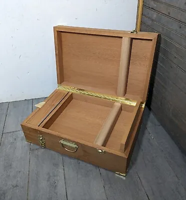 Vintage Handcrafted Wood Artist Art Supply Storage Utility Travel Field Box Case • $225