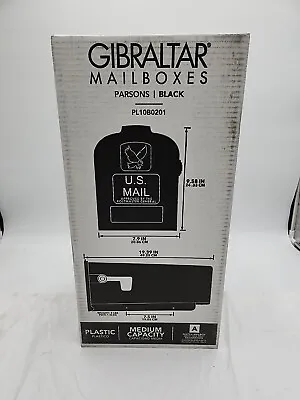 Gibraltar Mailboxes PL10B0201 Plastic Standard Rural Mailbox In Black NEW • $17.99