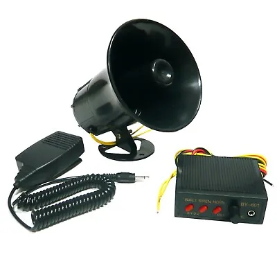 3 Sound Car Alarm Megaphone Siren Horn PA Speaker Microphone System Kit • $34.95