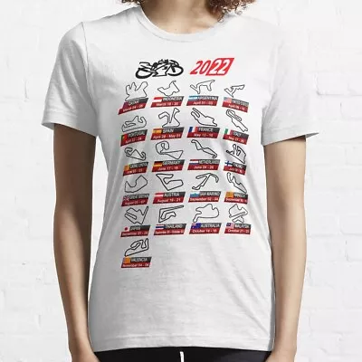 Calendar Season 2022 Motogp Circuits Sport White Essential T-shirt Size S-5XL • $19.99