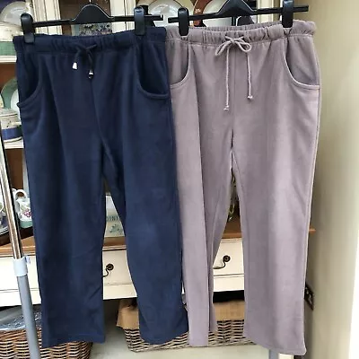 2 X Nwot Damart Fleece Elastic Waist Trousers Size 14/16  See Photos • £4.99