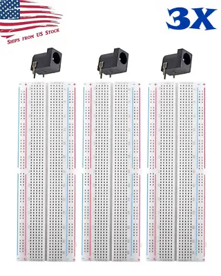 3 PCS MB-102 830 Point Prototype PCB Solderless Breadboards Protoboards 3PCS US • $9.59