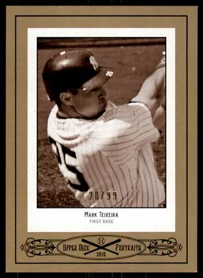 2010 Upper Deck Portraits Gold Mark Teixeira 20/99 New York Yankees #SE-57 • $4.95