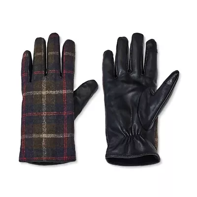 Goodfellow & Co Mens Size L/XL Brown & Black Plaid Tech Touch Dress Gloves • $18.95