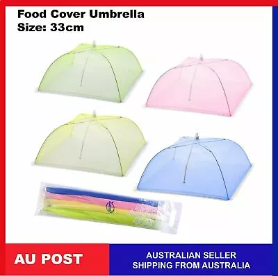 $11.99 • Buy 33, 41 ,60cm Mesh Food Umbrella Food Cover Foldable Lace Net Insect Fly Outdoor 
