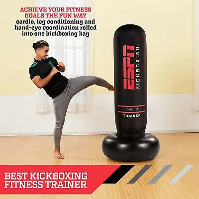 ESPN 70  Tall Heavy Duty Inflatable Kick Boxing Punching Bag MMA Cardio Trainer • $29.99