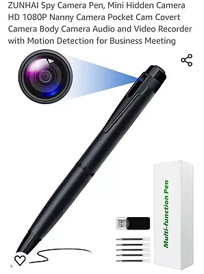 ZUNHAI Spy Camera Pen Mini Hidden Camera HD 1080P Nanny Camera Pocket Cam... • £22.95