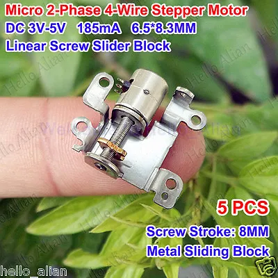 5PCS DC 3V-5V Micro 2-Phase 4-Wire Stepper Motor Linear Screw Slider Block DIY • $2.98